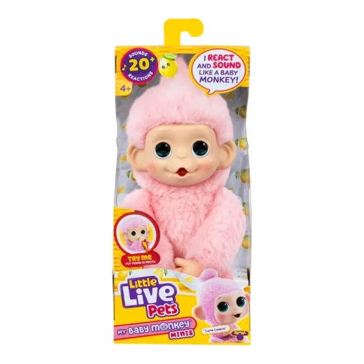 Little Live Pets My Baby Minis Monkey Single Pack Series 3 – Luna Lemon, an adorable interactive baby monkey toy designed to inspire imaginative play, nurturing fun, and exciting adventures for kids