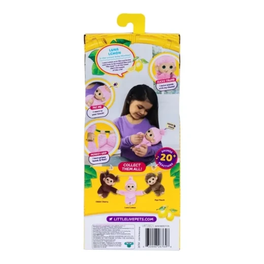 Little Live Pets My Baby Minis Monkey Single Pack Series 3 – Luna Lemon, an adorable interactive baby monkey toy designed to inspire imaginative play, nurturing fun, and exciting adventures for kids - Little Live Pets - Image 6
