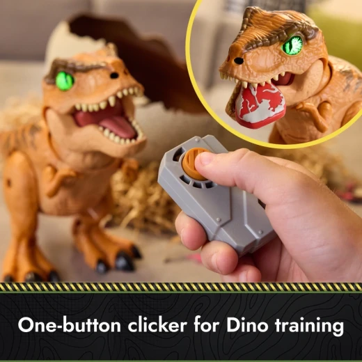 لعبة سبين ماستر جوراسيك وورلد برايمال هاتش تي-ريكس - بيضة فقس تفاعلية مع أكثر من 100 صوت، وجهاز نقر للتدريب، وملحقات للتغذية - سبين ماستر - Image 8