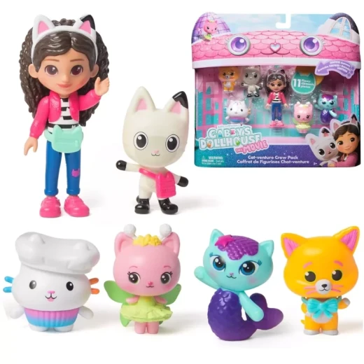Gabby’s Dollhouse: The Movie Cat-Venture Crew Pack – Movie Character Figure Set, Collectible Cute Cat Toys, Interactive Kids Playset Inspired by Gabby’s Dollhouse Movie - Spin Master - Image 3