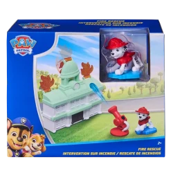 Paw Patrol Mini Playset Marshall Fire Rescue – مجموعة لعب مارشال للإنقاذ والإطفاء من باو باترول، مغامرات إنقاذ تفاعلية مع شخصية مارشال، لعبة ممتعة للأطفال لتنمية الخيال