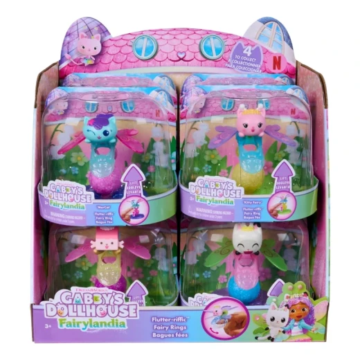 Gabby’s Dollhouse Fairylandia Fairy Rings Assortment – Collectible Fairy Ring Toy Set Inspired by Fairylandia World from Gabby’s Dollhouse, Fun Fantasy-Themed Rings for Imaginative Play, CDU Display Pack - Spin Master - Image 2