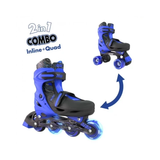 Neon Combo Skates 2-in-1 Blue/Black – Adjustable Inline and Roller Skates for Kids Neon Combo Skates 2-in-1 Blue/Black – Adjustable Inline and Roller Skates for Kids