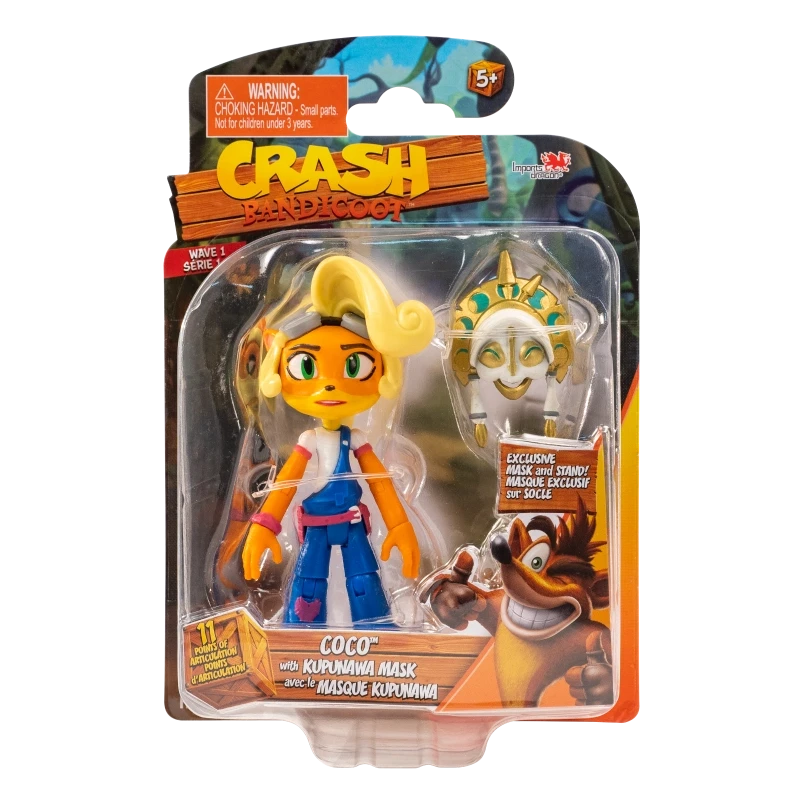 Crash Bandicoot Action Figure 4.5-Inch Coco Kupuna with Kupunawa Mask - Head Start