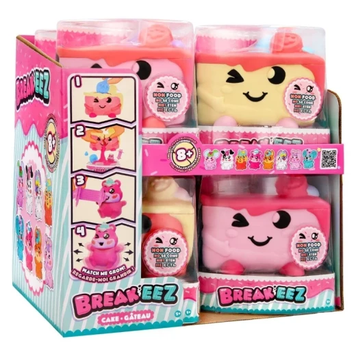 Breakeez Cakes Assorted 24 Pcs PDQ, fun surprise collectible mini cake-themed toys with different designs, featuring unboxing fun, imaginative play, and collectability for kids Each sold separately - IMC Toys - Image 2