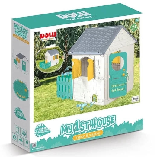 Dolu My First House with Fence- White 122.5 cm x 156 cm x 104 cm.