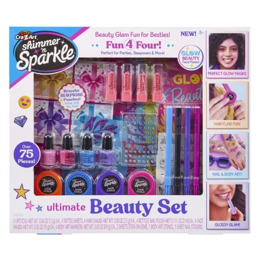 Shimmer ‘n Sparkle Ultimate Beauty Set Makeup Kit for Kids, Complete Cosmetic Play Set with Beauty Accessories for Creative Makeover and Role-Play Fun Shimmer ‘n Sparkle Ultimate Beauty Set Makeup Kit for Kids, Complete Cosmetic Play Set with Beauty Accessories for Creative Makeover and Role-Play Fun