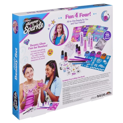 Shimmer ‘n Sparkle Ultimate Beauty Set Makeup Kit for Kids, Complete Cosmetic Play Set with Beauty Accessories for Creative Makeover and Role-Play Fun - CRA-Z-ART - Image 8