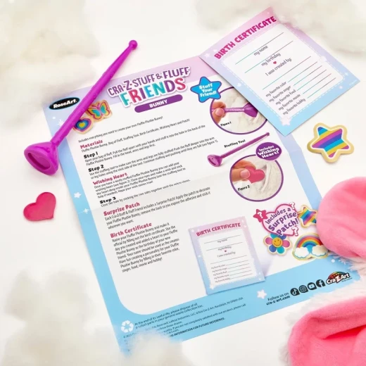 RoseArt Stuff Your Own Bunny Plush Craft Kit for Kids, DIY Stuffed Animal Toy Set with Soft Materials for Creative Hands-On Fun and Imaginative Play - CRA-Z-ART - Image 6