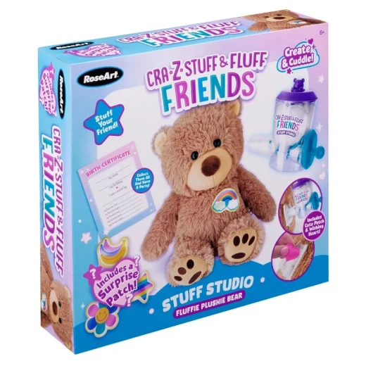 RoseArt Stuff Studio Fluffy Plushie Bear Craft Kit for Kids, DIY Stuffed Animal Toy Set with Soft Materials for Creative Hands-On Play and Imaginative Fun - CRA-Z-ART - Image 3