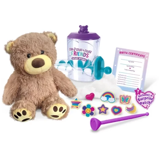 RoseArt Stuff Studio Fluffy Plushie Bear Craft Kit for Kids, DIY Stuffed Animal Toy Set with Soft Materials for Creative Hands-On Play and Imaginative Fun - CRA-Z-ART - Image 4