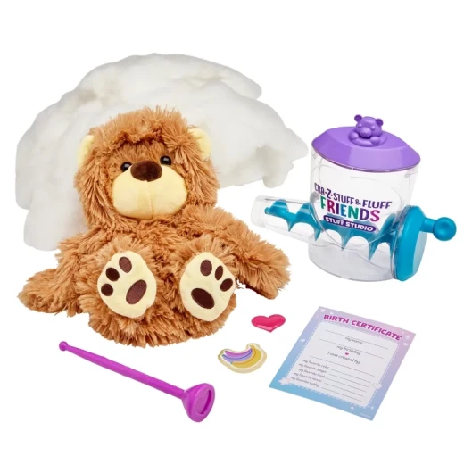 RoseArt Stuff Studio Fluffy Plushie Bear Craft Kit for Kids, DIY Stuffed Animal Toy Set with Soft Materials for Creative Hands-On Play and Imaginative Fun - CRA-Z-ART - Image 6