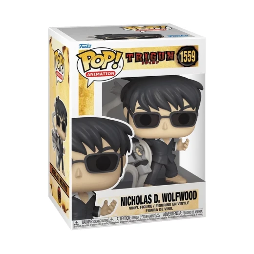 Pop! Animation: Trigun – Nicholas D. Wolfwood with Punisher Cross Vinyl Figure, Collectible Funko Pop Anime Character for Display, Collecting, and Gifting Pop! Animation: Trigun – Nicholas D. Wolfwood with Punisher Cross Vinyl Figure, Collectible Funko Pop Anime Character for Display, Collecting, and Gifting
