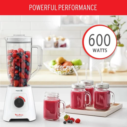 خلاط مولينكس BlendForce XXL، وعاء بلاستيكي 2.8 لتر، 600 واط، صانع عصائر مع سحق الثلج - مولينكس - Image 5