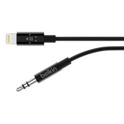 Belkin 3.5mm Audio Cable with Lightning Connector - Black - Smartphone Compatibility