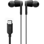 سماعات بيلكين ساوندفورم السلكية مع موصل USB-C، سماعات أذن سلكية مع ميكروفون - سماعات أذن سلكية لأجهزة iPhone 16/15 وiPad Mini وGalaxy S24 وAndroid والمزيد (سماعات رأس USB-C) - أسود - بيلكين