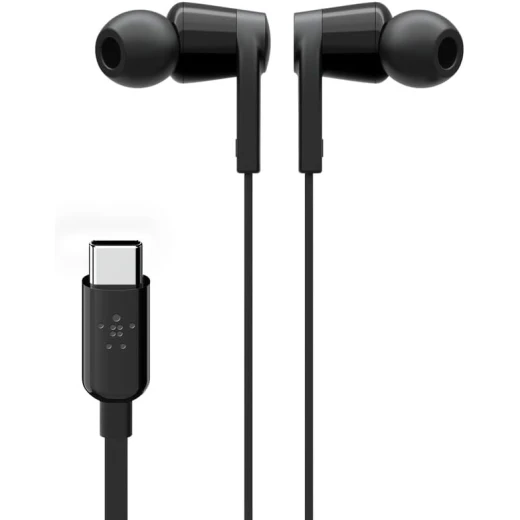 سماعات بيلكين ساوندفورم السلكية مع موصل USB-C، سماعات أذن سلكية مع ميكروفون - سماعات أذن سلكية لأجهزة iPhone 16/15 وiPad Mini وGalaxy S24 وAndroid والمزيد (سماعات رأس USB-C) - أسود سماعات بيلكين ساوندفورم السلكية مع موصل USB-C، سماعات أذن سلكية مع ميكروفون - سماعات أذن سلكية لأجهزة iPhone 16/15 وiPad Mini وGalaxy S24 وAndroid والمزيد (سماعات رأس USB-C) - أسود