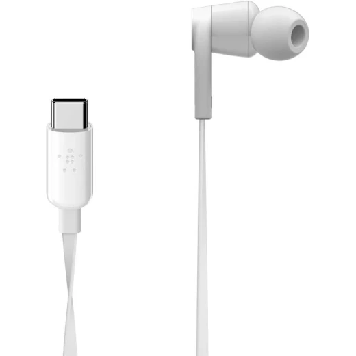 سماعات بيلكين ساوندفورم السلكية مع موصل USB-C، سماعات أذن سلكية مع ميكروفون - سماعات أذن سلكية لأجهزة iPhone 16/15 وiPad Mini وGalaxy S24 وAndroid والمزيد (سماعات رأس USB-C) - أبيض - بيلكين - Image 9