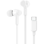 سماعات بيلكين ساوندفورم السلكية مع موصل USB-C، سماعات أذن سلكية مع ميكروفون - سماعات أذن سلكية لأجهزة iPhone 16/15 وiPad Mini وGalaxy S24 وAndroid والمزيد (سماعات رأس USB-C) - أبيض - بيلكين