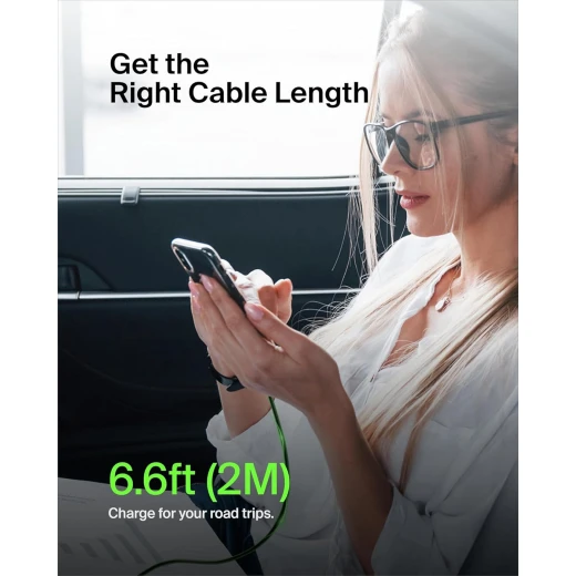 Belkin USB-C to USB-C Fast Charging Cable (6.6ft) - Black - iPhone 16, Galaxy S25, iPad Pro & More - Belkin - Image 2