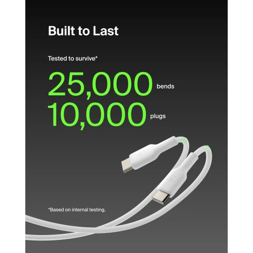 Belkin 6.6ft USB-C to USB-C Fast Charging Cable - White - Compatible with iPhone 16, Galaxy S25, iPad Pro - Belkin - Image 2