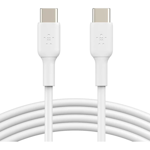 كابل شحن سريع بيلكن USB-C إلى USB-C بطول 6.6 قدم - أبيض - متوافق مع iPhone 16 و Galaxy S25 و iPad Pro كابل شحن سريع بيلكن USB-C إلى USB-C بطول 6.6 قدم - أبيض - متوافق مع iPhone 16 و Galaxy S25 و iPad Pro