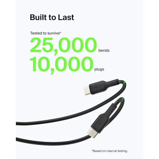 كابل Belkin USB-C إلى USB-A بطول 3.3 قدم أسود - شحن سريع لأجهزة iPhone و Samsung و Pixel و iPad والمزيد - بيلكين - Image 6