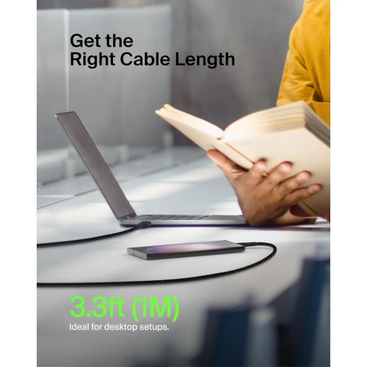 Belkin USB-C to USB-A Cable 3.3ft Black - Fast Charging for iPhone 16/15, Galaxy S25, iPad Pro, AirPods Pro, & More - Belkin - Image 5