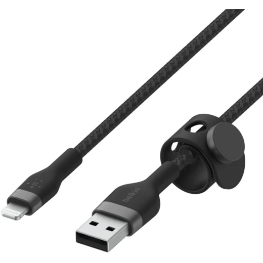 كابل بلكين بوست تشارج برو فليكس مضفّر من السيليكون – USB-A إلى لايتنينغ، بطول 1 متر، أسود - بيلكين - Image 3