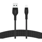 كابل بلكين بوست تشارج برو فليكس مضفّر من السيليكون – USB-A إلى لايتنينغ، بطول 1 متر، أسود - بيلكين