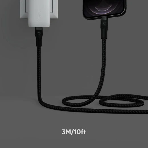 Belkin BoostCharge PRO Flex USB-C Braided Silicone Cable with Lightning Connector, 3M, Black - Belkin - Image 5
