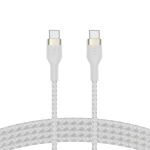 Belkin BoostCharge PRO Flex USB-C to USB-C Braided Silicone Cable, 1M, White - Belkin