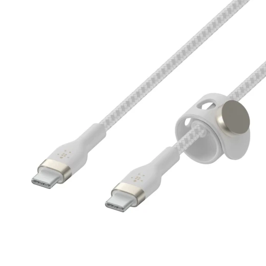 Belkin BoostCharge PRO Flex USB-C to USB-C Braided Silicone Cable, 1M, White - Belkin - Image 2
