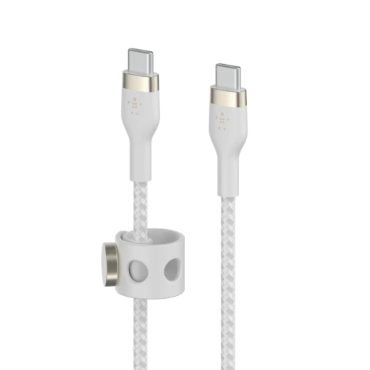 Belkin BoostCharge PRO Flex USB-C to USB-C Braided Silicone Cable, 1M, White - Belkin - Image 4