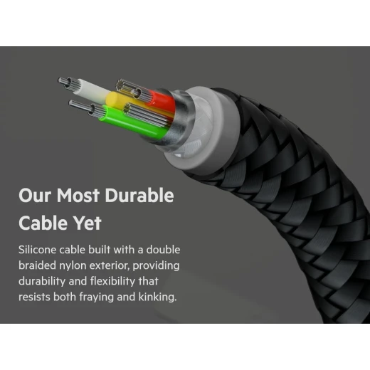 Belkin BoostCharge PRO Flex USB-C to USB-C Braided Silicone Cable, 2M, Black - Belkin - Image 2