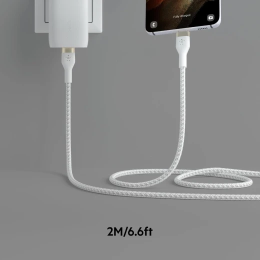 Belkin BoostCharge PRO Flex USB-C to USB-C Braided Silicone Cable, 2M, White - Belkin - Image 5