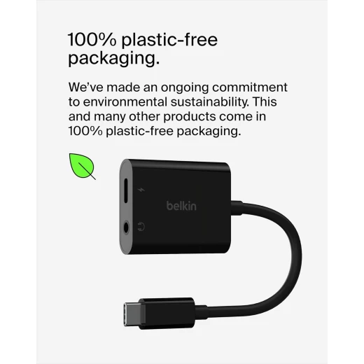 محول صوت بيلكين RockStar USB-C مع منفذ 3.5 ملم وشحن لأجهزة iPad Pro و Samsung Galaxy والمزيد - أسود - بيلكين - Image 6