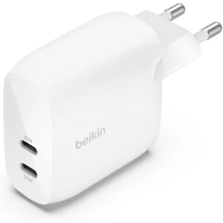 Belkin BoostCharge 60W USB-C PD Charger with 2 Ports for iPhone, iPad, Samsung & More - White