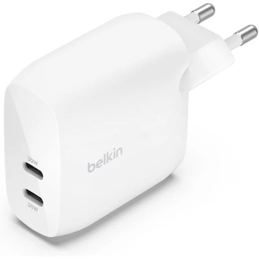 Belkin BoostCharge 60W USB-C PD Charger with 2 Ports for iPhone, iPad, Samsung & More - White Belkin BoostCharge 60W USB-C PD Charger with 2 Ports for iPhone, iPad, Samsung & More - White