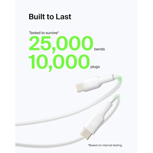 بيلكن كابل شحن USB-A إلى USB-C عبوة من قطعتين 3.3 قدم أبيض - شحن سريع لأجهزة iPhone 16/15 و Galaxy S25 و Pixel 9 والمزيد - بيلكين - Image 5