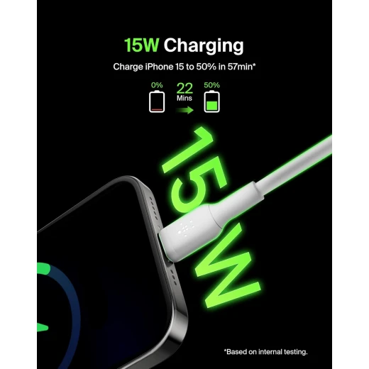 بيلكن كابل شحن USB-A إلى USB-C عبوة من قطعتين 3.3 قدم أبيض - شحن سريع لأجهزة iPhone 16/15 و Galaxy S25 و Pixel 9 والمزيد - بيلكين - Image 6