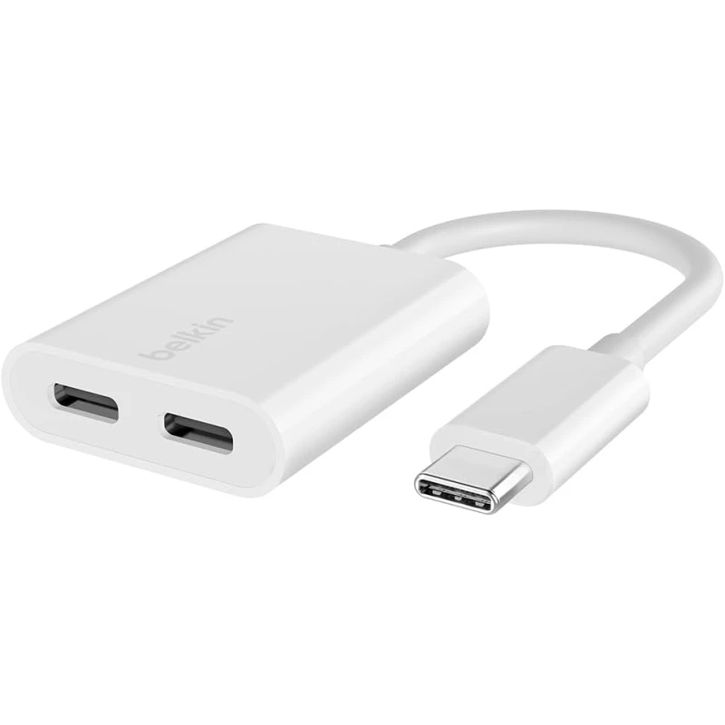 Belkin CONNECT USB-C Audio + USB-C Charge Adapter, Supports fast charging up to 60W - Belkin