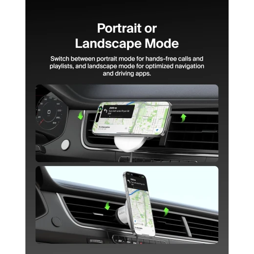 Belkin MagSafe Wireless Car Charger 15W - Secure Magnetic Vent Mount for iPhone 17/16/15/14/13 & Pixel 10 - White - Belkin - Image 7
