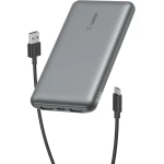 Belkin BoostCharge 3-Port 10K Power Bank with USB-C 15W, dual USB-A, 15cm USB-A to USB-C Cable, SPACE GRAY - Belkin