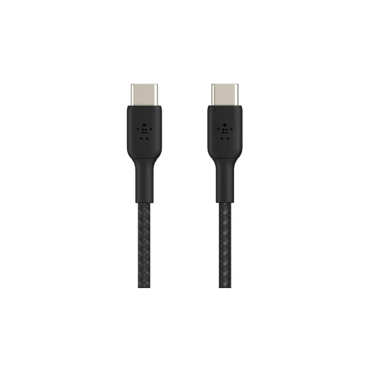 كابل بلكين بوست تشارج مضفّر من نوع USB-C إلى USB-C، بطول 0.15 متر، أسود - بيلكين - Image 2