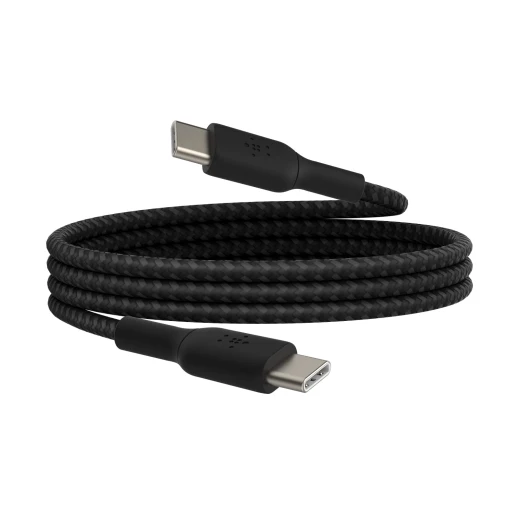كابل بلكين بوست تشارج مضفّر من نوع USB-C إلى USB-C، بطول 0.15 متر، أسود كابل بلكين بوست تشارج مضفّر من نوع USB-C إلى USB-C، بطول 0.15 متر، أسود