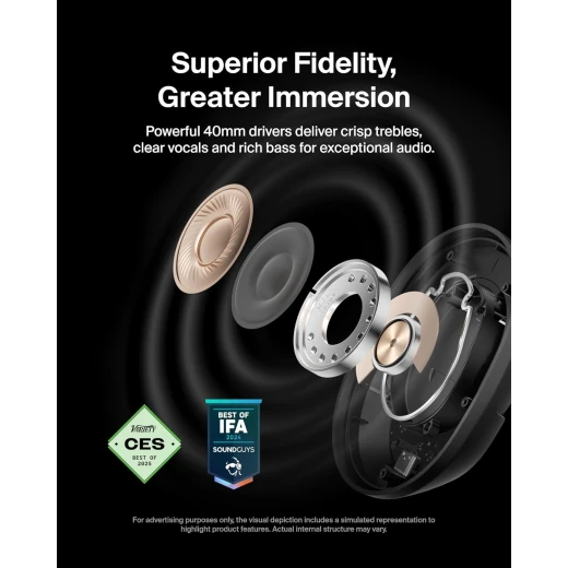Belkin Soundform Isolate Noise Cancelling Headphones - Over-Ear Comfort, Long Battery Life - Belkin - Image 3