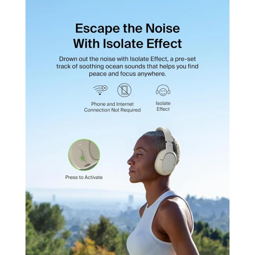 Belkin Soundform Isolate Noise Cancelling Headphones - Over-Ear Comfort & Clear Audio White - Belkin - Image 2