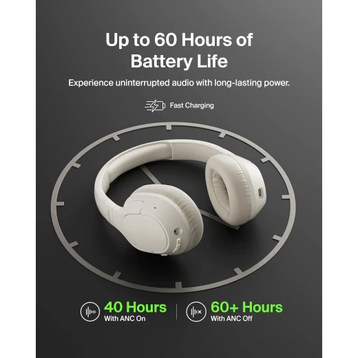 Belkin Soundform Isolate Noise Cancelling Headphones - Over-Ear Comfort & Clear Audio White - Belkin - Image 3