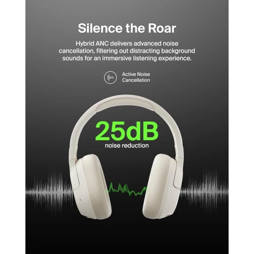 Belkin Soundform Isolate Noise Cancelling Headphones - Over-Ear Comfort & Clear Audio White - Belkin - Image 4